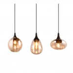 Lumina - Matt Black 3 Light over Island Fitting with Amber Glass Lumina - Matt Black 3 Light over Island Fitting with Amber Glass