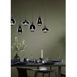 Lumina - Matt Black 6 Light over Island Fitting with Mirrored Smoked Glass Lumina - Matt Black 6 Light over Island Fitting with Mirrored Smoked Glass