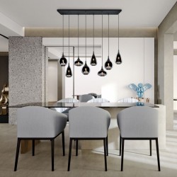 Lumina - Matt Black 8 Light over Island Fitting with Mirrored Smoked Glass Lumina - Matt Black 8 Light over Island Fitting with Mirrored Smoked Glass