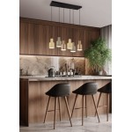 Agudo - Black 6 Light over Island Fitting with Multicolour Shades Agudo - Black 6 Light over Island Fitting with Multicolour Shades