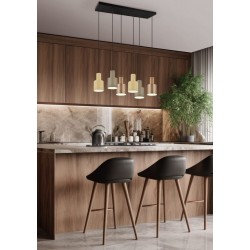 Agudo - Black 6 Light over Island Fitting with Multicolour Shades Agudo - Black 6 Light over Island Fitting with Multicolour Shades