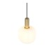 Trio-319800108 - Diva - Black & Matt Brass Pendant with Ribbed White Glass