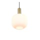 Trio-319800108 - Diva - Black & Matt Brass Pendant with Ribbed White Glass