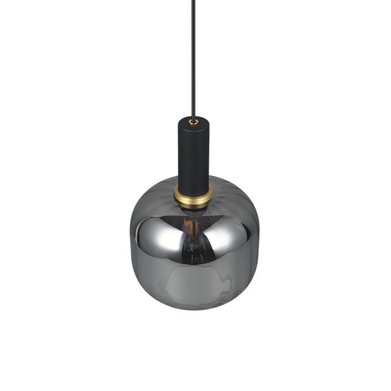 - Diva - Matt Black Pendant with Mirrored Smoked Glass Trio-319800132 - Diva - Matt Black Pendant with Mirrored Smoked Glass