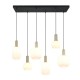 - Diva - Black & Matt Brass 6 Light over Island Fitting with Ribbed White Glass Trio-319800608 - Diva - Black & Matt Brass 6 Light over Island Fitting with Ribbed White Glass
