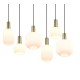 - Diva - Black & Matt Brass 6 Light over Island Fitting with Ribbed White Glass Trio-319800608 - Diva - Black & Matt Brass 6 Light over Island Fitting with Ribbed White Glass