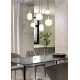 - Diva - Black & Matt Brass 6 Light over Island Fitting with Ribbed White Glass Trio-319800608 - Diva - Black & Matt Brass 6 Light over Island Fitting with Ribbed White Glass