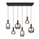 - Diva - Matt Black 6 Light over Island Fitting with Mirrored Smoked Glass Trio-319800632 - Diva - Matt Black 6 Light over Island Fitting with Mirrored Smoked Glass