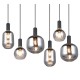 - Diva - Matt Black 6 Light over Island Fitting with Mirrored Smoked Glass Trio-319800632 - Diva - Matt Black 6 Light over Island Fitting with Mirrored Smoked Glass