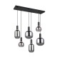 - Diva - Matt Black 6 Light over Island Fitting with Mirrored Smoked Glass Trio-319800632 - Diva - Matt Black 6 Light over Island Fitting with Mirrored Smoked Glass