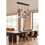 Diva - Matt Black 6 Light over Island Fitting with Mirrored Smoked Glass Diva - Matt Black 6 Light over Island Fitting with Mirrored Smoked Glass