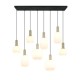 - Diva - Black & Matt Brass 8 Light over Island Fitting with Ribbed White Glass Trio-319800808 - Diva - Black & Matt Brass 8 Light over Island Fitting with Ribbed White Glass