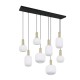 - Diva - Black & Matt Brass 8 Light over Island Fitting with Ribbed White Glass Trio-319800808 - Diva - Black & Matt Brass 8 Light over Island Fitting with Ribbed White Glass