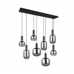 Diva - Matt Black 8 Light over Island Fitting with Mirrored Smoked Glass Diva - Matt Black 8 Light over Island Fitting with Mirrored Smoked Glass