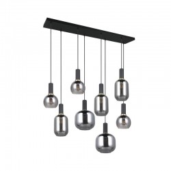 Diva - Matt Black 8 Light over Island Fitting with Mirrored Smoked Glass Diva - Matt Black 8 Light over Island Fitting with Mirrored Smoked Glass