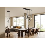 Diva - Matt Black 8 Light over Island Fitting with Mirrored Smoked Glass Diva - Matt Black 8 Light over Island Fitting with Mirrored Smoked Glass