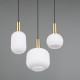 Trio-319830308 - Diva - Black & Matt Brass 3 Light Cluster Pendant with Ribbed White Glass