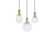 Trio-319830308 - Diva - Black & Matt Brass 3 Light Cluster Pendant with Ribbed White Glass