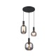 - Diva - Matt Black 3 Light Cluster Pendant with Mirrored Smoked Glass Trio-319830332 - Diva - Matt Black 3 Light Cluster Pendant with Mirrored Smoked Glass
