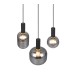 - Diva - Matt Black 3 Light Cluster Pendant with Mirrored Smoked Glass Trio-319830332 - Diva - Matt Black 3 Light Cluster Pendant with Mirrored Smoked Glass