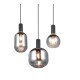 - Diva - Matt Black 3 Light Cluster Pendant with Mirrored Smoked Glass Trio-319830332 - Diva - Matt Black 3 Light Cluster Pendant with Mirrored Smoked Glass
