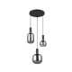 - Diva - Matt Black 3 Light Cluster Pendant with Mirrored Smoked Glass Trio-319830332 - Diva - Matt Black 3 Light Cluster Pendant with Mirrored Smoked Glass