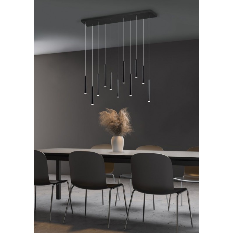 - Tubular - Matt Black 11 Light LED over Island Fitting Trio-321611132 - Tubular - Matt Black 11 Light LED over Island Fitting