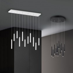Tubular - Matt Black 11 Light LED Cluster Pendant Tubular - Matt Black 11 Light LED Cluster Pendant