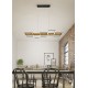 Trio-322910532 - Harper - Black LED over Island Fitting with Wooden Detail