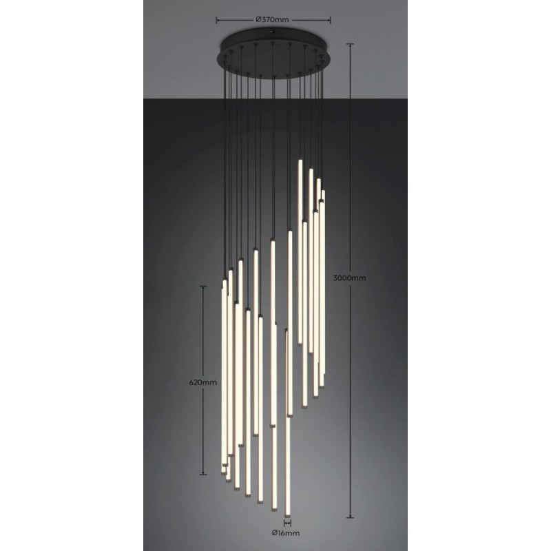 Trio-330632032 - Baxter - Matt Black CCT Cluster Pendant