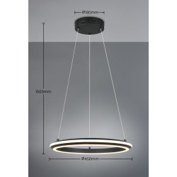 Amador - Matt Black CCT Pendant ∅ 45 cm