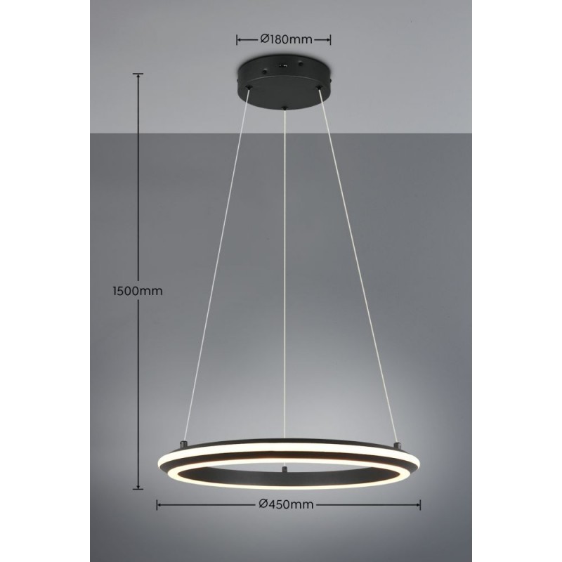Trio-331010132 - Amador - Matt Black CCT Pendant ∅ 45 cm