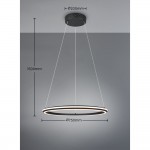 Amador - Matt Black CCT Pendant ∅ 75 cm