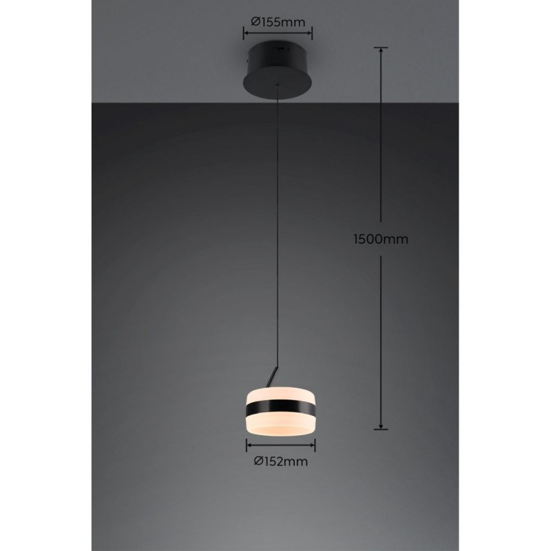 Trio-331410132 - Dios - Matt Black CCT Pendant with White Diffuser