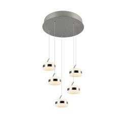Dios - Matt Nickel CCT Cluster Pendant with White Diffuser