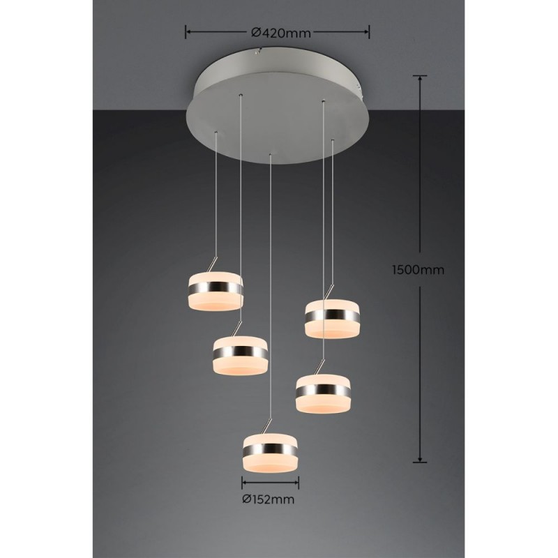 Trio-331430507 - Dios - Matt Nickel CCT Cluster Pendant with White Diffuser