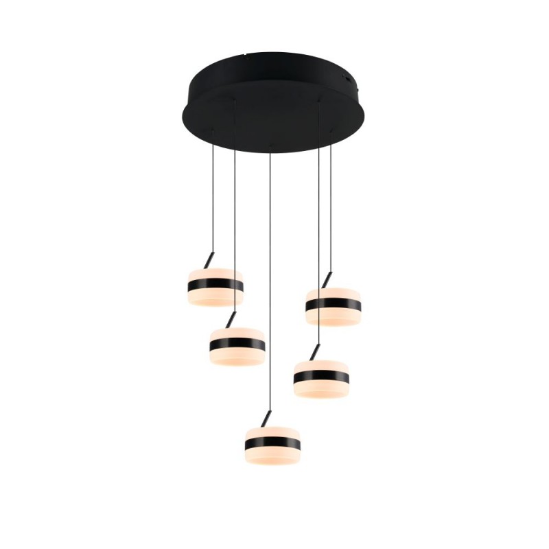 Trio-331430532 - Dios - Matt Black CCT Cluster Pendant with White Diffuser