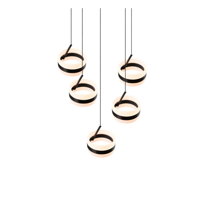 Trio-331430532 - Dios - Matt Black CCT Cluster Pendant with White Diffuser