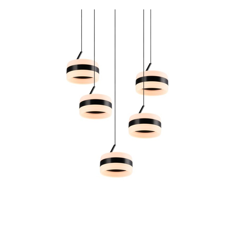 Trio-331430532 - Dios - Matt Black CCT Cluster Pendant with White Diffuser