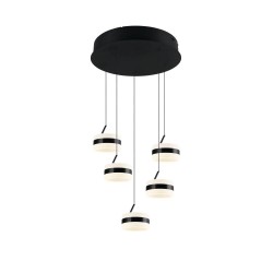 Dios - Matt Black CCT Cluster Pendant with White Diffuser
