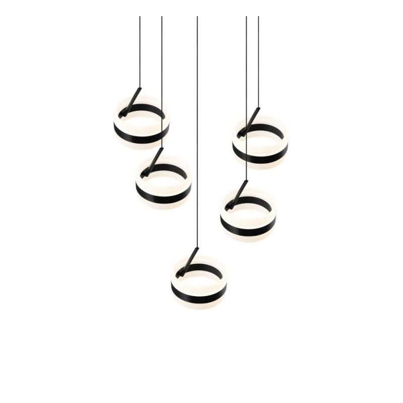 Trio-331430532 - Dios - Matt Black CCT Cluster Pendant with White Diffuser