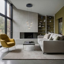 Dios - Matt Black CCT Cluster Pendant with White Diffuser