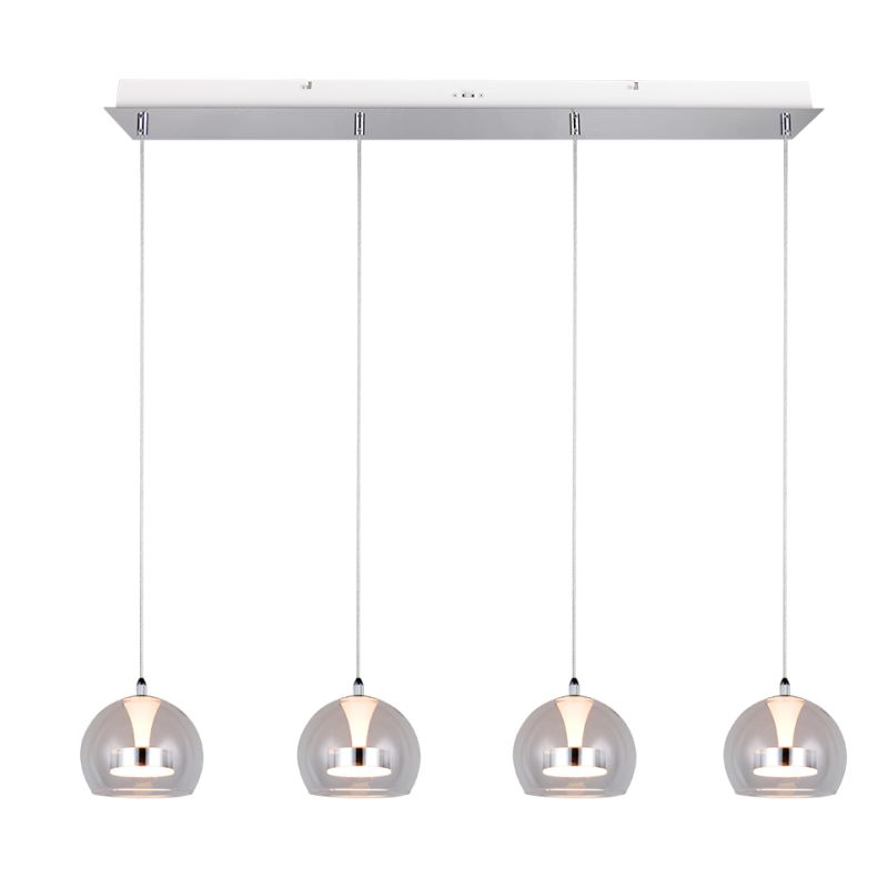 - Flynt - Chrome CCT 4 Light over Island Fitting with Clear Glass Trio-331610406 - Flynt - Chrome CCT 4 Light over Island Fitting with Clear Glass
