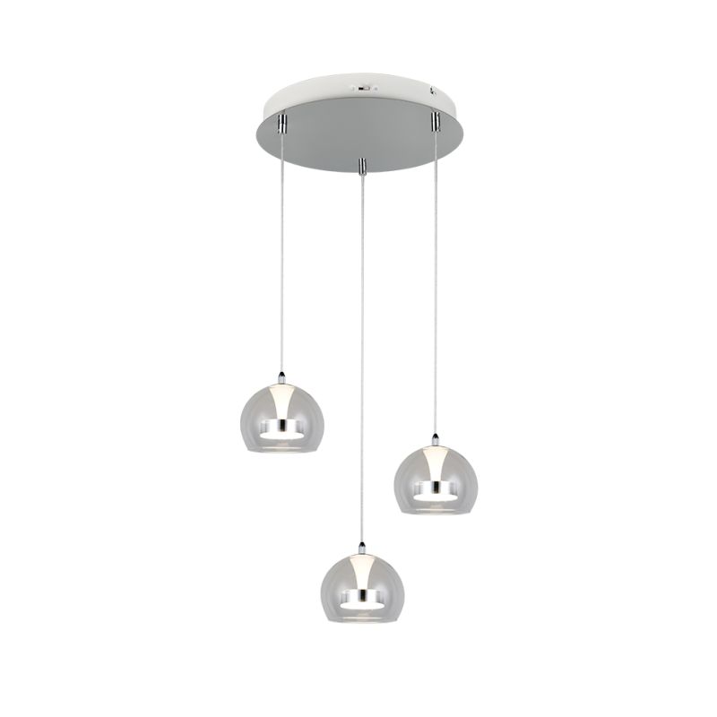 - Flynt - Chrome CCT 3 Light Cluster Pendant with Clear Glass Trio-331630306 - Flynt - Chrome CCT 3 Light Cluster Pendant with Clear Glass