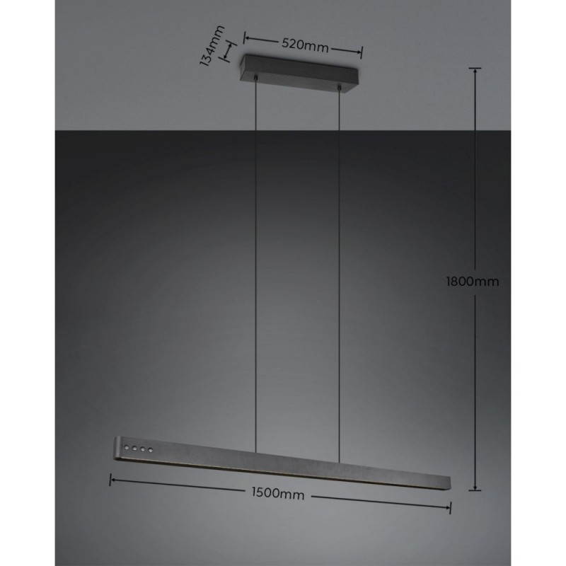 Trio-333310232 - Donegal - Matt Black CCT Linear Profile with Remote Control