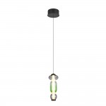 Minerva - Black CCT Pendant with Multicolour Glass