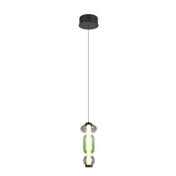 Minerva - Black CCT Pendant with Multicolour Glass