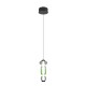 Trio-334310117 - Minerva - Black CCT Pendant with Multicolour Glass