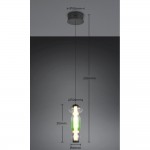 Minerva - Black CCT Pendant with Multicolour Glass