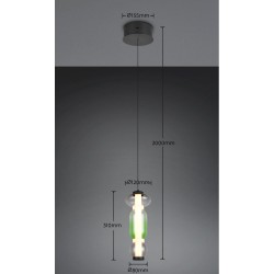 Minerva - Black CCT Pendant with Multicolour Glass